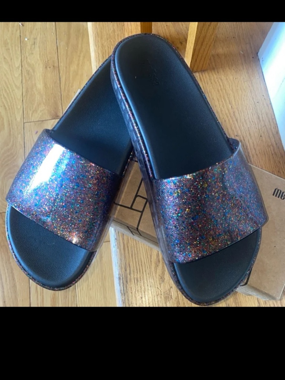 Melissa Beach Slide - Glitter Vidrio Size 10